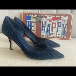 Blue suede heels. WHBM